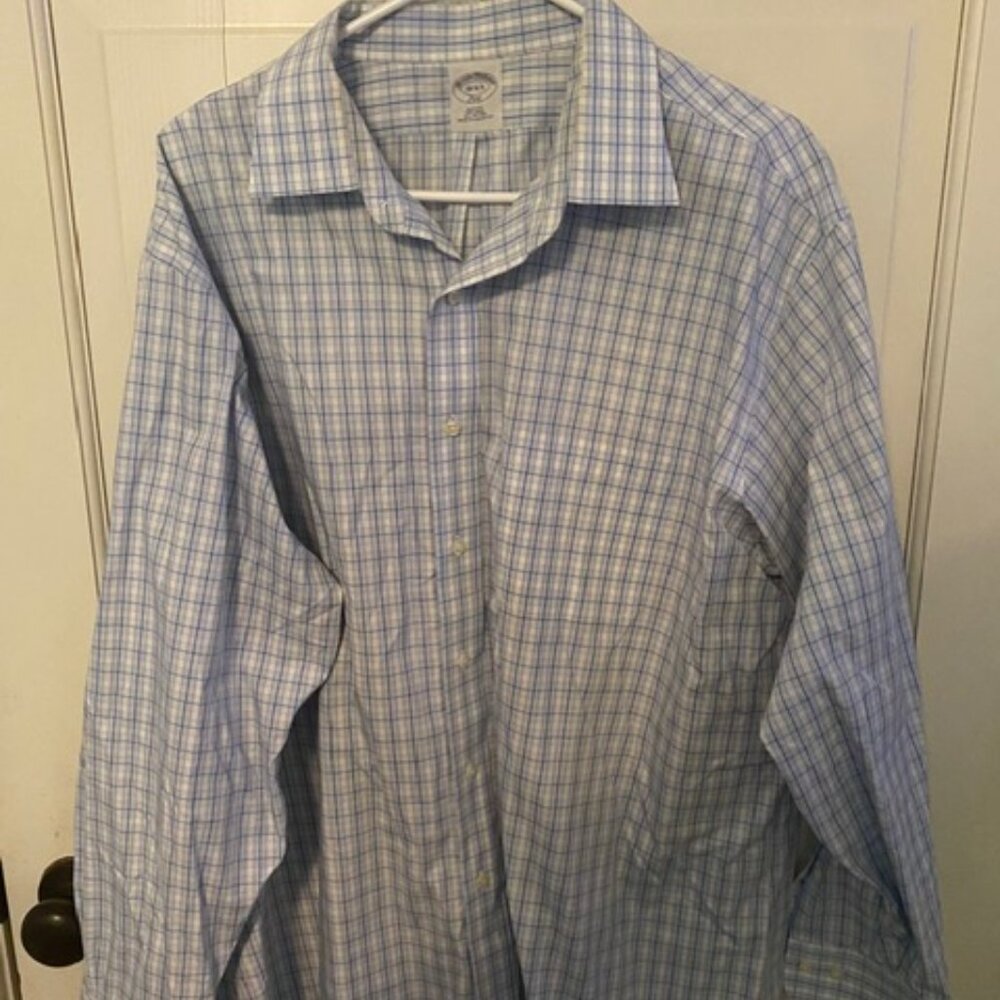 Brooks Brothers 346 Slim Fit Non-Iron Button-Down Shirt - Size 18-34/35 (XL)